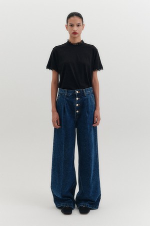 [D] 003 하이 버튼 와이드 데님 - 2컬러_B for Binding