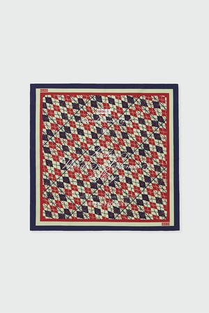 아가일 패턴 반다나 (55cm x 55cm) - 레드
