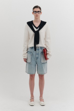 포켓 데님 쇼츠 - 데님 라이트 블루