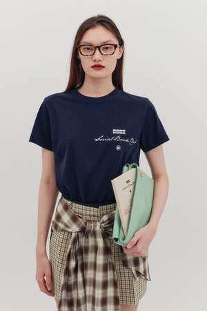 소셜 북 클럽 티셔츠 - 네이비