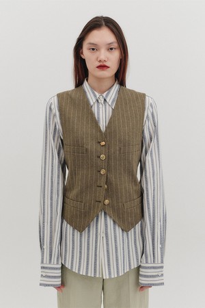 테일러드 베스트 - 카키