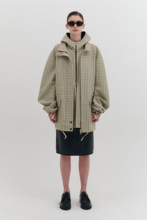오버사이즈 후디 자켓 - 베이지