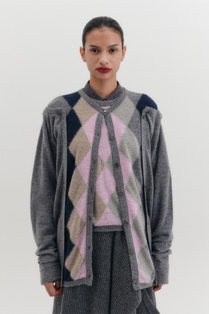 아가일 멀티 웨이 가디건 - 그레이