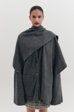 멀티 웨이 숄 가디건 - 그레이