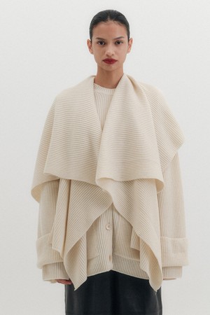 멀티 웨이 숄 가디건 - 아이보리