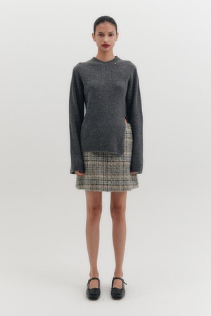 미니 체크 스커트 - 멀티