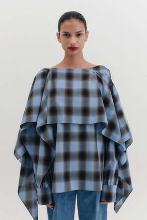 트랜스포머블 레이어드 블라우스 - 블루