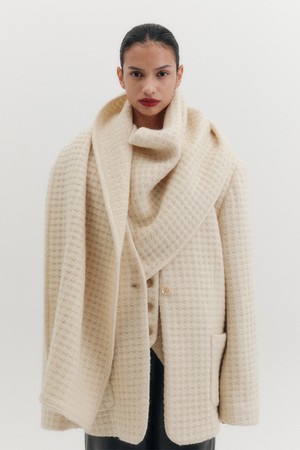 스트럭처 머플러 자켓 - 아이보리