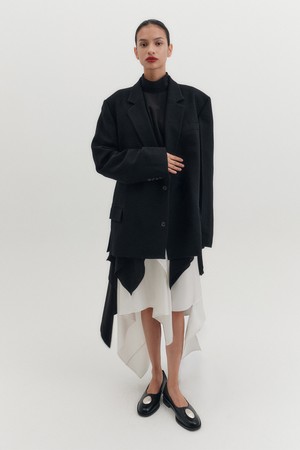 트랜스포머블 싱글 블레이저 - 블랙