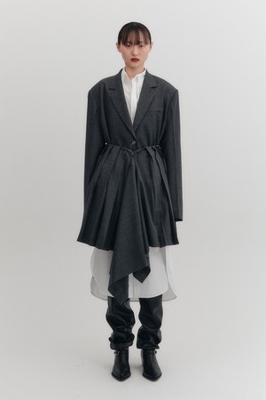 트랜스포머블 싱글 블레이저 - 그레이