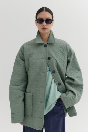 클래식 버튼 자켓 - 그린