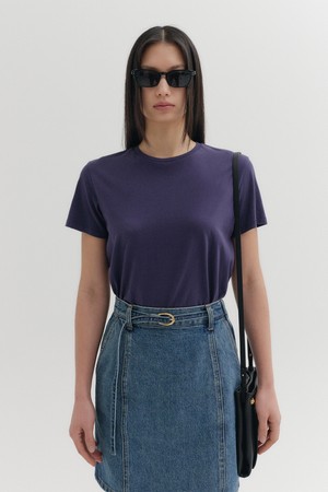 숏 슬리브 티셔츠 - 네이비