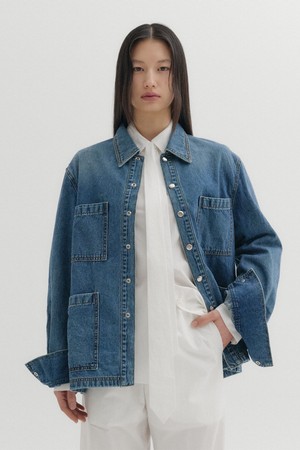 클래식 데님 자켓 - 데님 블루