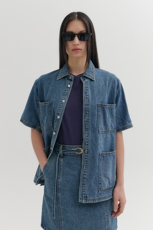 클래식 데님 셔츠 - 데님 블루