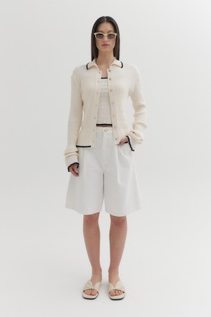 006 턱 버뮤다 데님 - 화이트