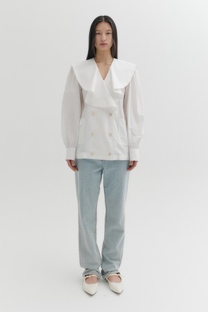 001 하이 테이퍼 데님 - 라이트 블루