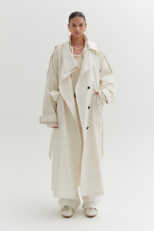 릴렉스 트렌치 코트 - 아이보리