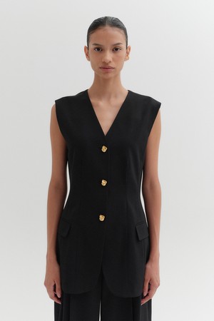 클래식 버튼 베스트 - 블랙