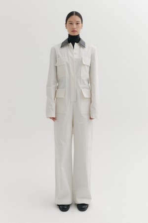 포 포켓 점프수트 - 아이보리