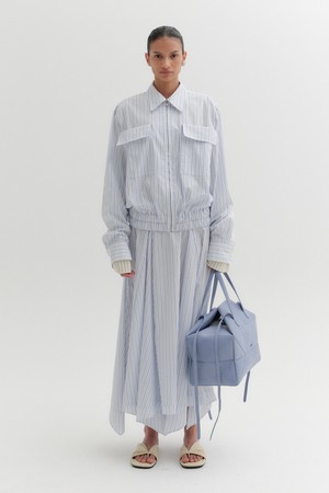 드레이프 롱 스커트 - 스카이 블루