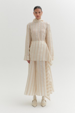 레이어드 롱 스커트 - 베이지