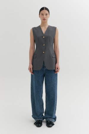 루즈 핏 데님 팬츠 - 데님 블루