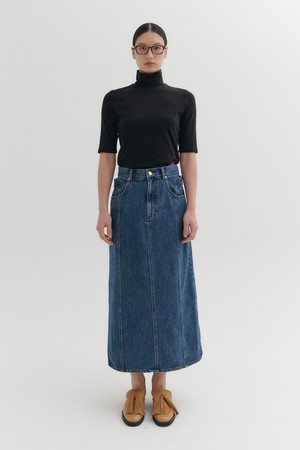 에이라인 데님 스커트 - 데님 블루