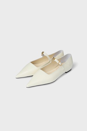 포인티드 메리제인 플랫 - 아이보리