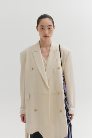 백 드레이프 레이어드 자켓 - 아이보리