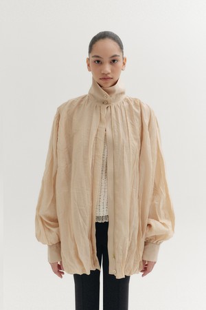 오버사이즈 볼륨 점퍼 - 베이지