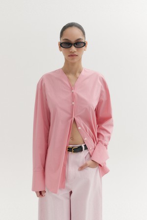 컨버티블 타이 블라우스 - 핑크