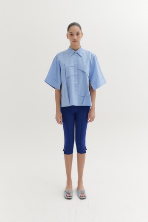 패널 디테일 셔츠 - 라이트 블루