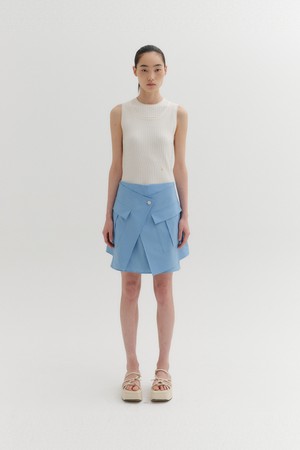 언발란스 포켓 스커트 - 라이트 블루