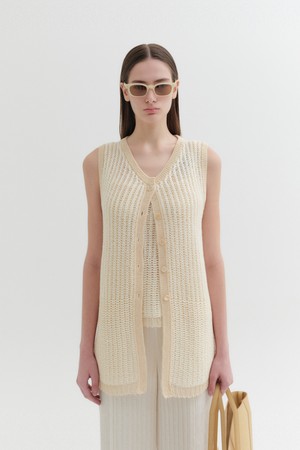 투웨이 니트 베스트 - 아이보리