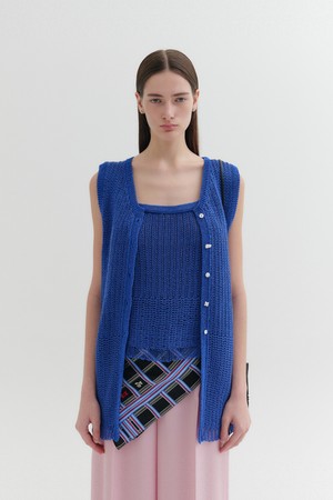 투웨이 니트 베스트 - 블루