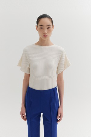 듀얼 스타일 니트 탑 - 아이보리