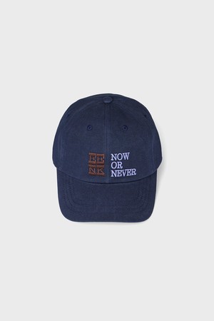 로고 자수 포인트 캡- 네이비