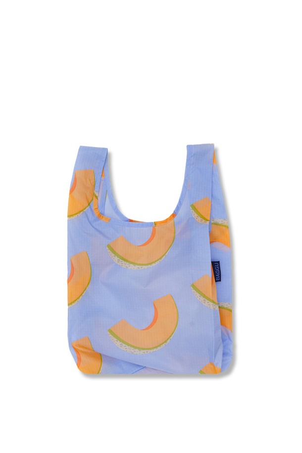 BAGGU - 패브릭백 - [바쿠백] 소형 베이비 에코백 장바구니 Cantaloupe Blue
