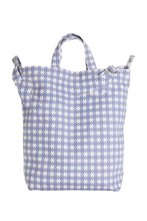 [바쿠백] 덕백 캔버스 토트백 Blue Pixel Gingham