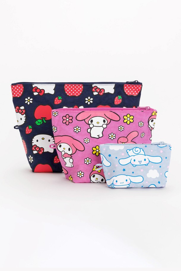 BAGGU - 클러치/파우치 - [바쿠백] 고 파우치 3size 세트 Hello Kitty And Friends