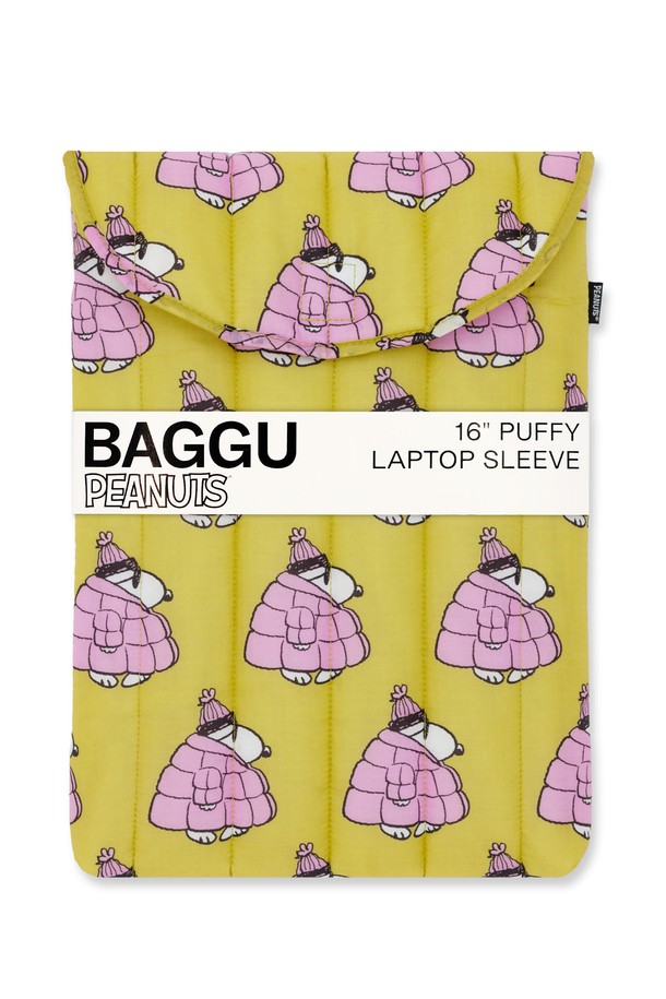 BAGGU - 스마트기기/ ACC - [바쿠백] 노트북 파우치 16인치 Puffer Snoopy Pink