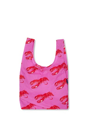 [바쿠백] 휴대용 장바구니 접이식 시장가방 Pink Lobster