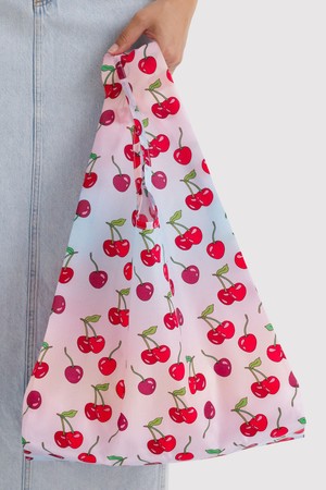 [바쿠백] 휴대용 장바구니 접이식 시장가방 Cherries