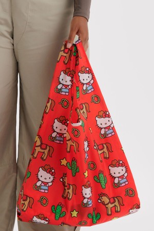 [바쿠백] 휴대용 장바구니 접이식 시장가방 Hello Kitty Western