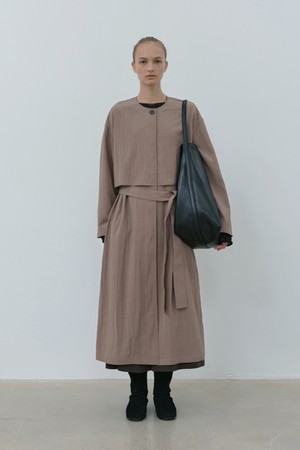 layered trench coat (mocha beige)