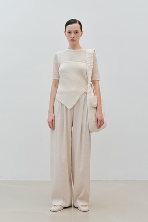 unbalance knit top (ivory)