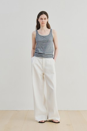 stripe sleeveless (navy)