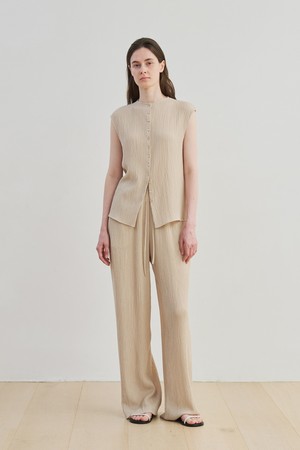 wrinkle banding pants (beige)