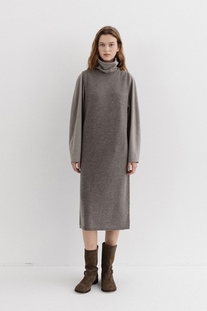 layered knit dress (wood)