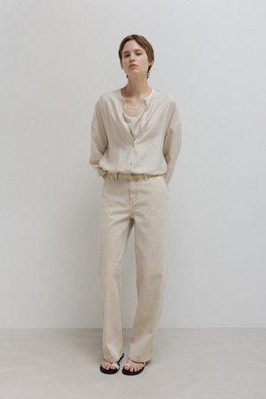 barrel dyed denim (lime beige)